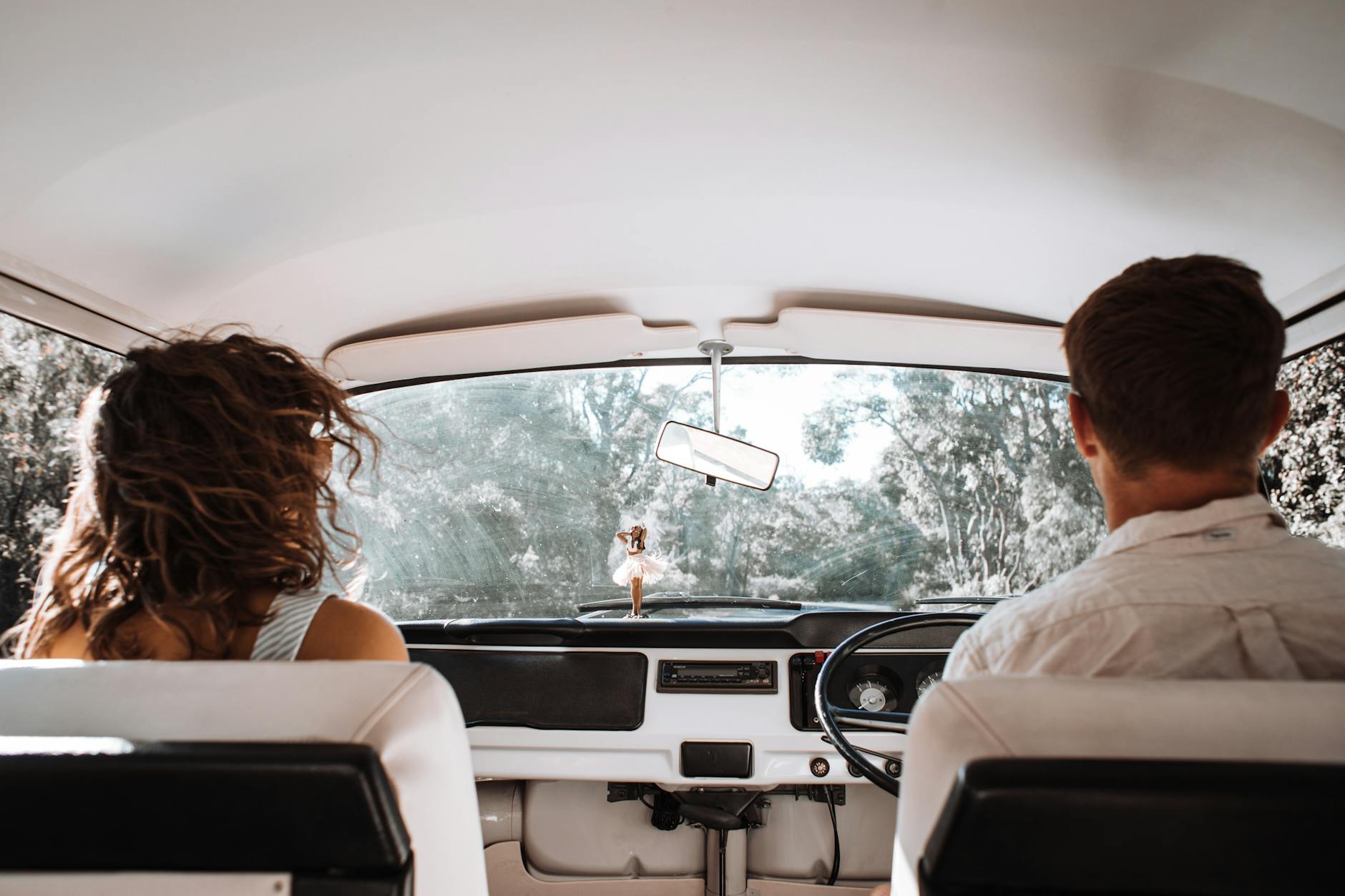 couple travelling in car together
